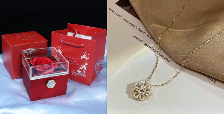 Magnetic Heart to Clover Pendant Necklace – Romantic Folding Design